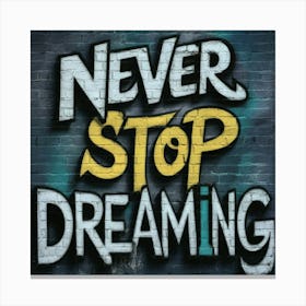 Never Stop Dreaming 2 Canvas Print