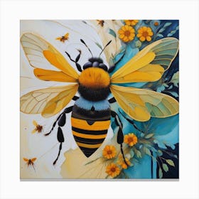 Bee Painting Colors Canvas Print