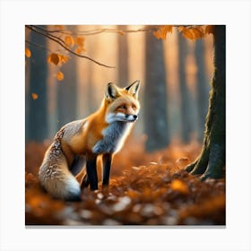 Fox In The Forest 61 Canvas Print