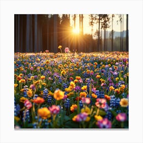 Lena1987 A Gras In The Forest Full Of Flowers And Animals Aro 9956ad99 07e8 412f 8235 11d3b7f29714 0 Canvas Print