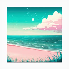 Beach At Night Abstract  Canvas Print