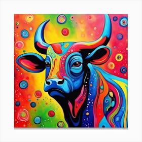 Colorful Bull Painting Canvas Print