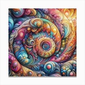 Abstract shapes and pattern psychedelic water art Canvas Print