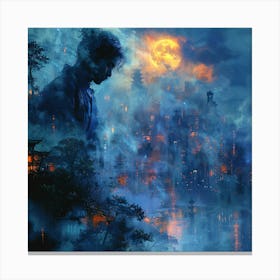 Asian City At Night Canvas Print