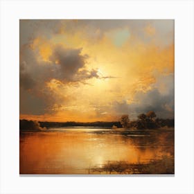 Sunset Over The Lake 1 Canvas Print