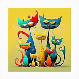 Family Of Cats Canvas Print