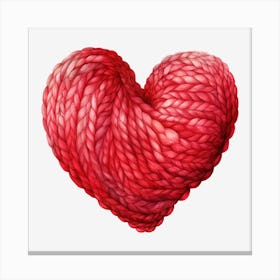 Heart Of Red Yarn 3 Canvas Print