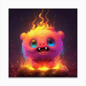 Flaming Teddy Bear 1 Canvas Print