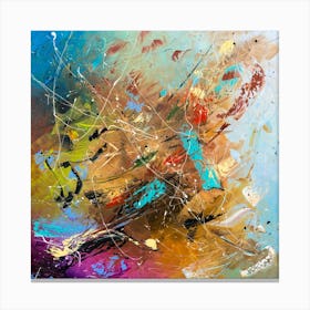 Summer wind Abstract Blue Art Painting Canvas Print