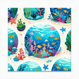 Bright Ocean Life Tiny World Collection Art Print 3 Toile