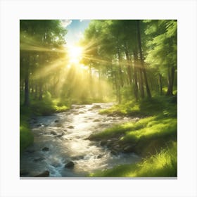 Sunrise In The Forest 1 Canvas Print