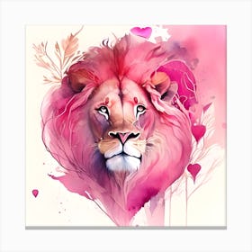 Pink Lion Canvas Print