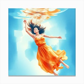 Girl In The Water Canvas Print