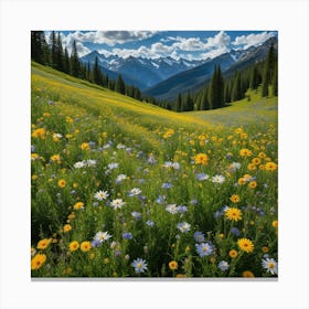 Wildflowers In The Mountains 5 Canvas Print