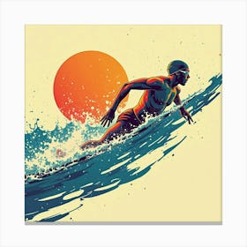 Swimming wall Canvas Print