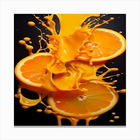 Orange Juice Splash Canvas Print