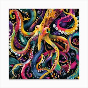 A Squid With Its Arms Arranged In A Pattern Canvas Print