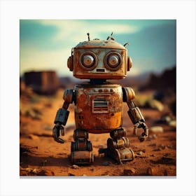 Firefly Rusty Toy Robot In A Desolate Wasteland 15082 (3) Canvas Print