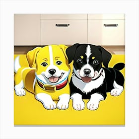Friend Puppies cartoon Canvas Print