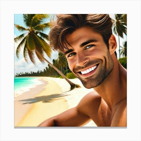 Man On The Beach Canvas Print