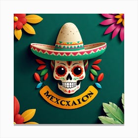 Mexican Skull 66 Canvas Print