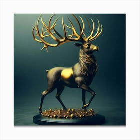 Gold Deer Canvas Print