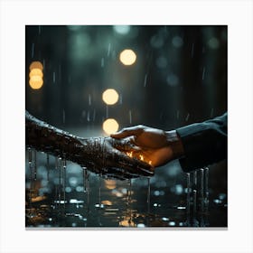 Hands In The Rain Canvas Print