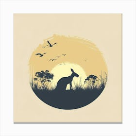 Kangaroo Silhouette 1 Canvas Print