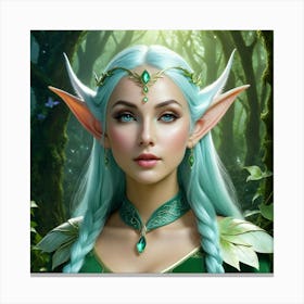 Elf Girl In The Forest 1 Canvas Print