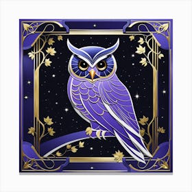 Owl on a branch Canvas Print