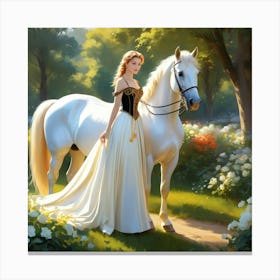 Princess And Horse Canvas Print