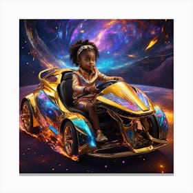Child In A fancy Toy Car Canvas Print