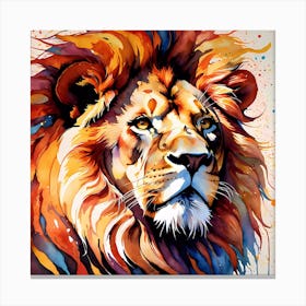 Vibrant Detailed Lion Painting Canvas Print