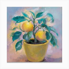 Lemons In A Pot Canvas Print