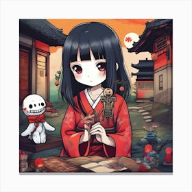 Manga Japanese Girl 1 Canvas Print