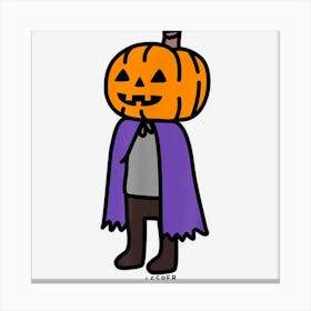 Jack O Lantern Pumpkin Cute Halloween Kawaii Costume Canvas Print