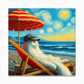 Cat On The Beach Canvas Print