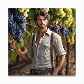 Young Man In A Vineyard Canvas Print