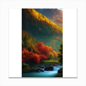 Autumn Trees In The Mountains 1 Canvas Print