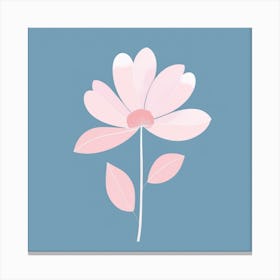 A White And Pink Flower In Minimalist Style Square Composition 447 Canvas Print