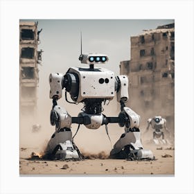 Robots In The Desert Canvas Print