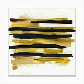 Gold And Black Stripes Canvas Print