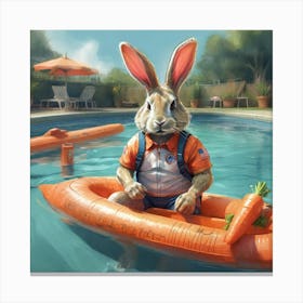 Rabbit In A Pool Canvas Print