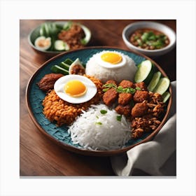 Feast of Flavors: Authentic Nasi Lemak Experience Canvas Print