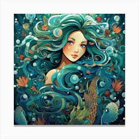 Mermaid Painting Canvas Print