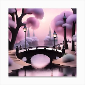 3d Rendering Of A Bridge Landscape Canvas Print