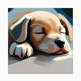 Puppy Sleeping Canvas Print