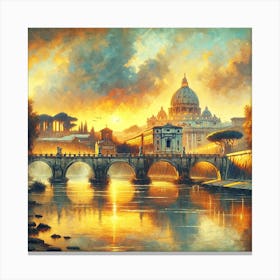 Sunset In Rome Canvas Print