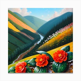 Flowers In The Mountains Canvas Print