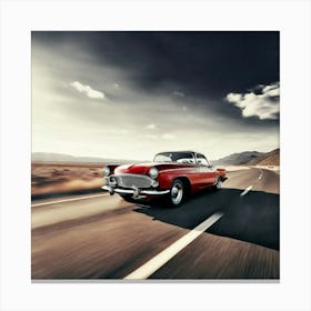 Road Street Fast Transport Speed Auto Wheel Drive Red White Vehicle Car Transportation (1) Canvas Print